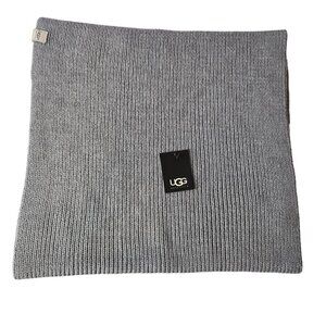 UGG Nyla Snood Gray One Size Wool blend Ribbed Knit Neck Warmer Classic  Ski NEW